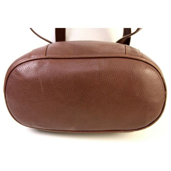 VINTAGE ORVIS PEBBLED BROWN GENUINE LEATHER TOTE SHOULDER BAG HANDBAG PURSE - Picture 6 of 9